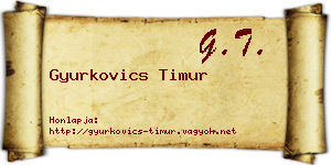 Gyurkovics Timur névjegykártya