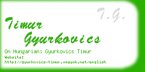 timur gyurkovics business card